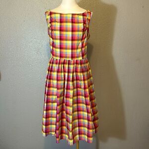 Saint Geraldine fully lined plaid cotton dress with side pockets size L
